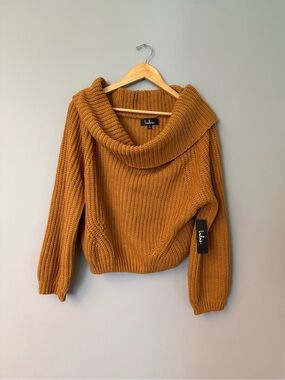 Lulu's Carmichael Cropped Cowl Neck or Off Shoulder Sweater